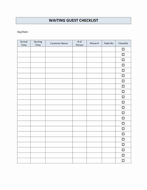 Rolex waiting list template